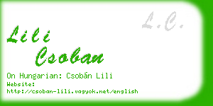 lili csoban business card